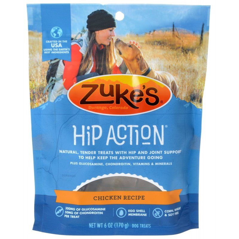 Zuke's Hip Action Chicken Dog Treats - Joint Support with Glucosamine & Chondroitin - 6 oz Pouch