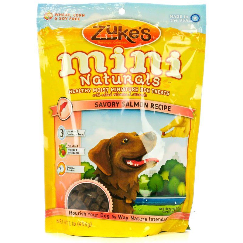 Zuke's Mini Naturals Salmon Recipe Dog Treats, 1 lb - Training Treats, High Protein, Made in USA