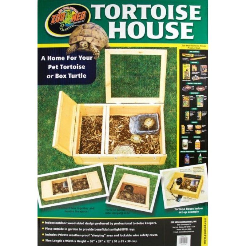 Zoo Med Tortoise House - Indoor/Outdoor Habitat - 24" x 36" x 12"