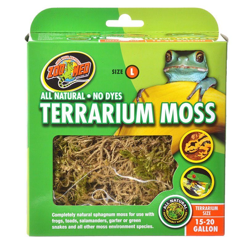 Zoo Med Terrarium Moss, Large, 15-20 Gallon - All Natural Reptile Bedding