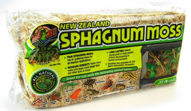 Zoo Med New Zealand Sphagnum Moss - .33 lb / 150g - Reptile Terrarium Substrate
