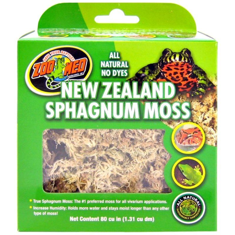 Zoo Med New Zealand Sphagnum Moss - 80 Cubic Inches - All Natural Terrarium Substrate
