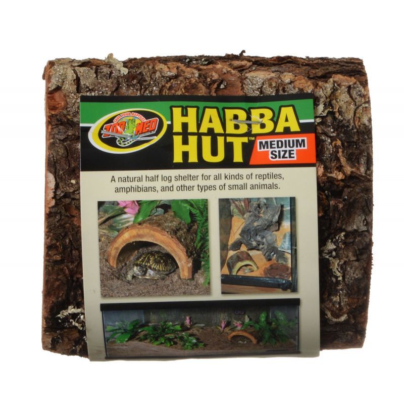 Zoo Med Habba Hut - Medium - Reptile Hideout - Natural Fir Wood Terrarium Decor