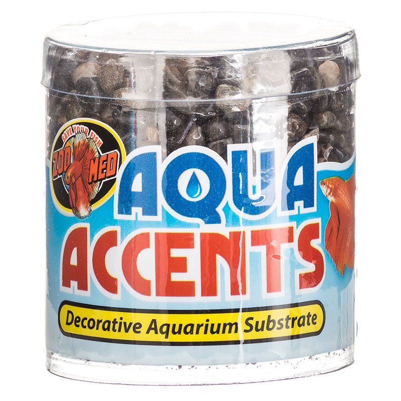 Zoo Med Aqua Accents Dark River Pebbles - Aquarium Gravel Substrate - 0.5 lb / 8 oz