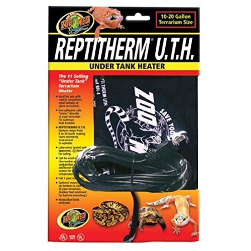 Zoo Med ReptiTherm Under Tank Heater - 10-20 Gallon Terrarium Heat Pad - 6" x 8" UTH
