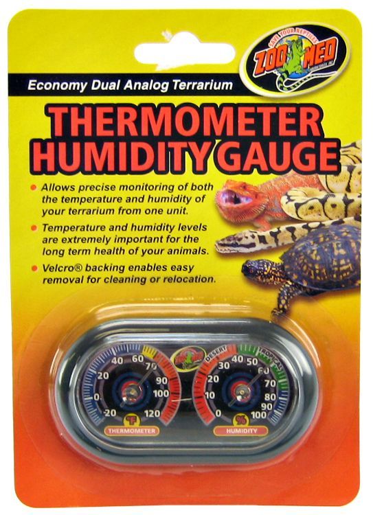 Zoo Med Economy Dual Analog Thermometer Humidity Gauge - Terrarium/Reptile