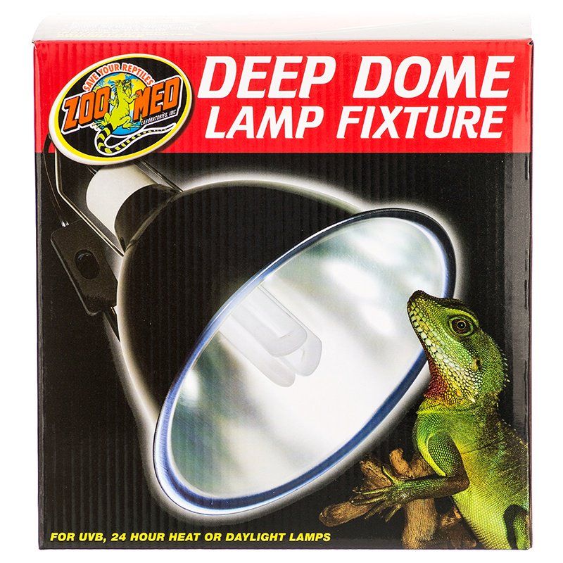 Zoo Med Deep Dome Reptile Lamp Fixture - Black - 8.5 inch - 160W