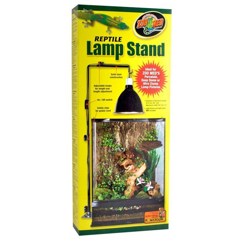 Zoo Med Reptile Lamp Stand - Adjustable Height, Large, for Terrariums & Enclosures