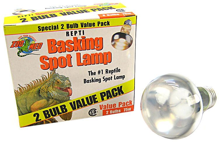 Zoo Med Repti Basking Spot Lamp Replacement Bulb - 75 Watts (2 Pack)