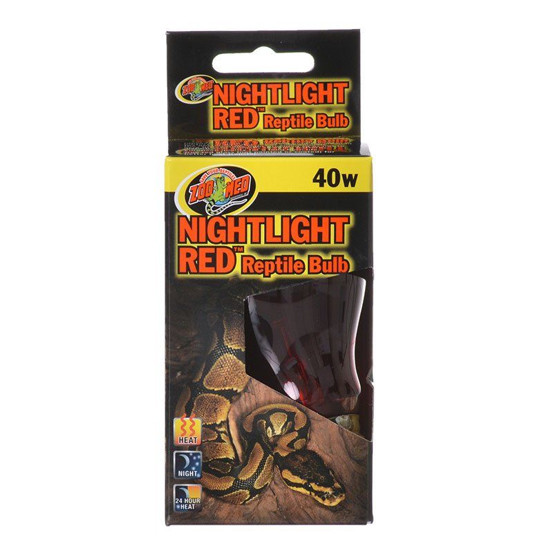 Zoo Med Nightlight Red Reptile Bulb - 40 Watt, 24 Hour Heat Source