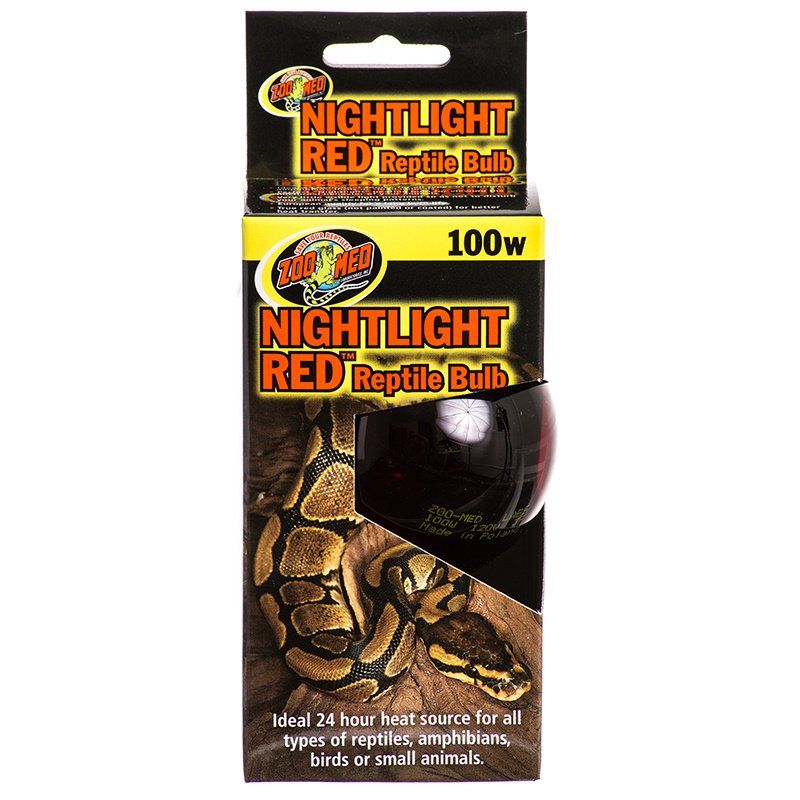Zoo Med Nightlight Red Reptile Bulb - 100 Watt, 24 Hour Heat Source