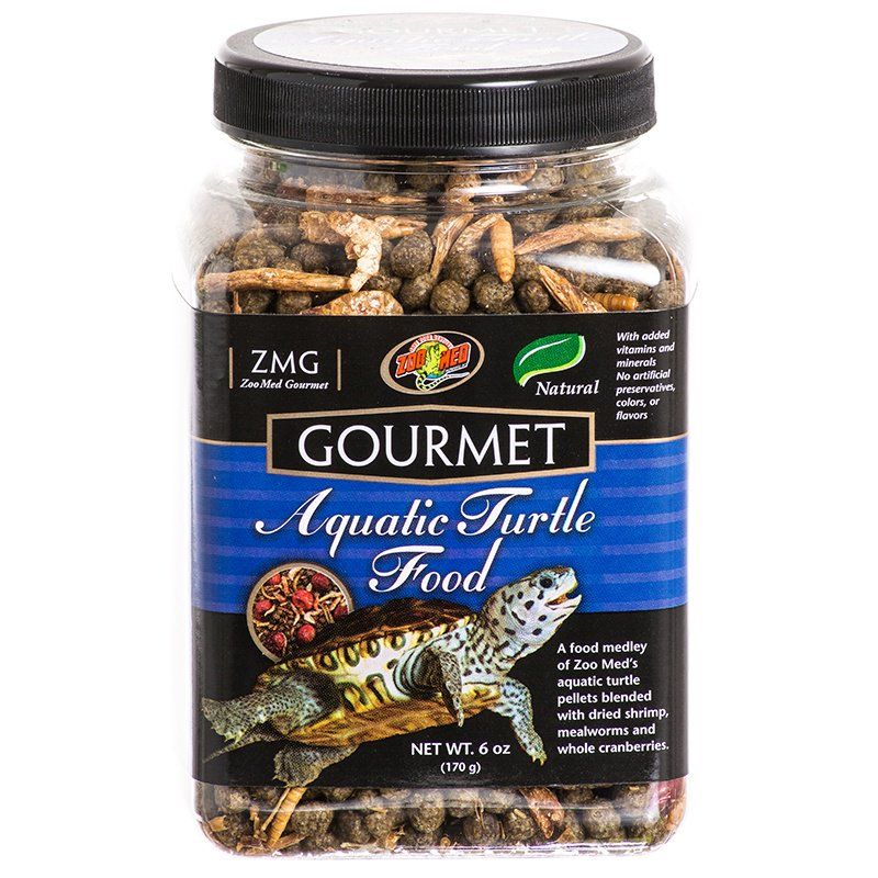 Zoo Med Gourmet Aquatic Turtle Food - 6 oz High Protein Blend with Shrimp & Mealworms