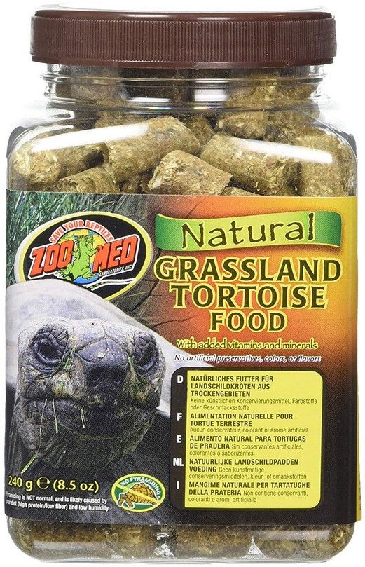 Zoo Med Natural Grassland Tortoise Food, 8.5 oz - Long Stem Fiber Diet for Tortoises