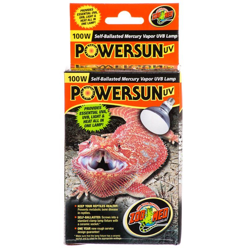 Zoo Med PowerSun UV 100W Self-Ballasted Mercury Vapor UVB Lamp
