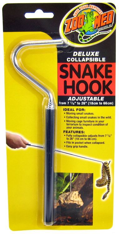 Zoo Med Deluxe Collapsible Snake Hook - Easy Grip Handle - Reptile Terrarium Accessory