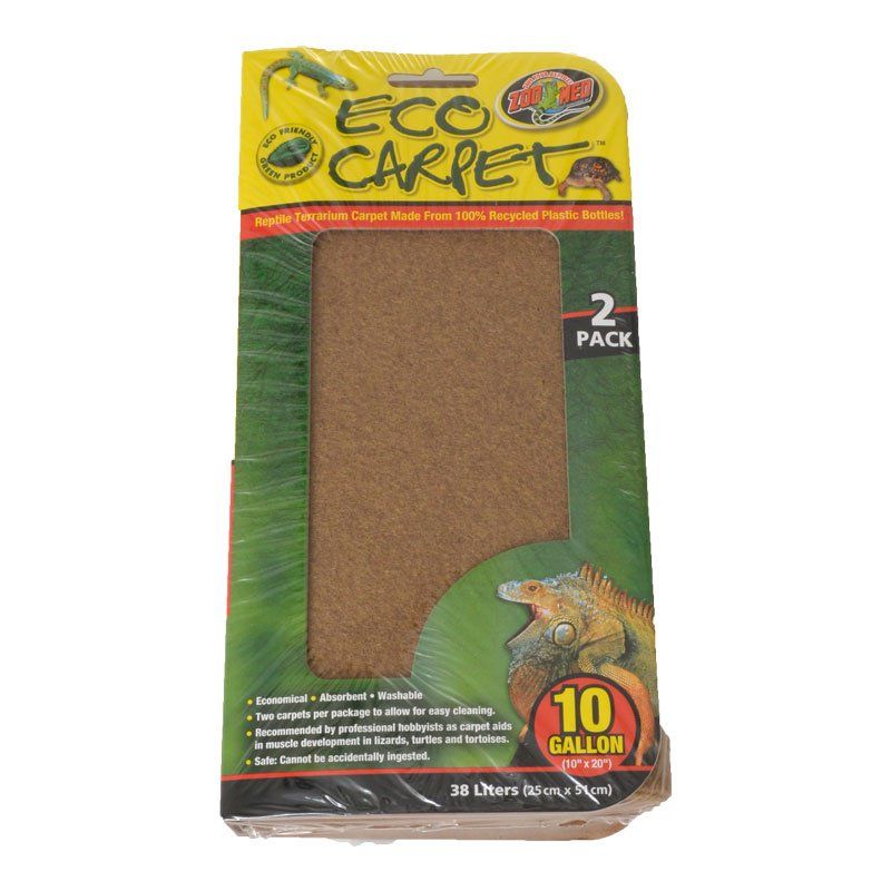 Zoo Med Reptile Cage Carpet - 10 Gallon Terrarium Liner - Soft, Absorbent Eco Carpet