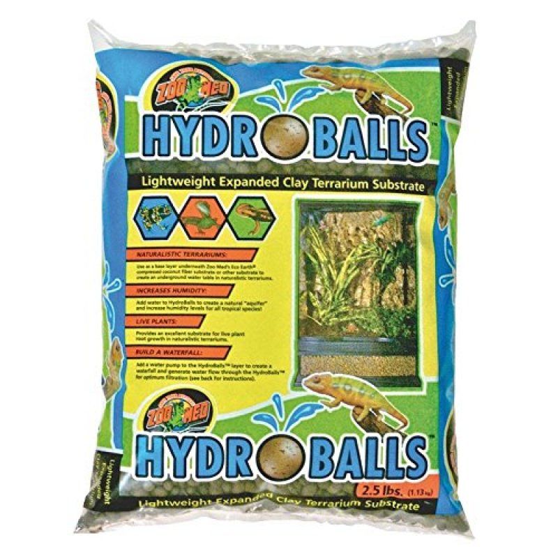 Zoo Med HydroBalls Expanded Clay Terrarium Substrate - 2.5 lbs Lightweight Clay Pellets for Terrariums
