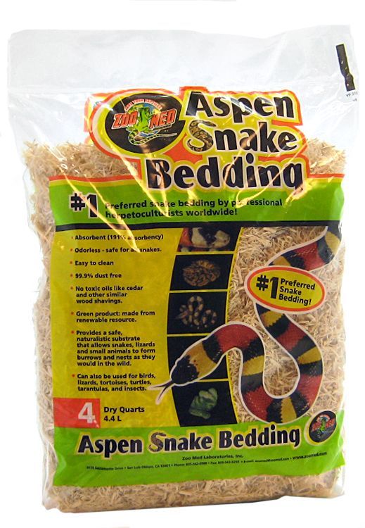 Zoo Med Aspen Snake Bedding - 4 Quart - Reptile Substrate