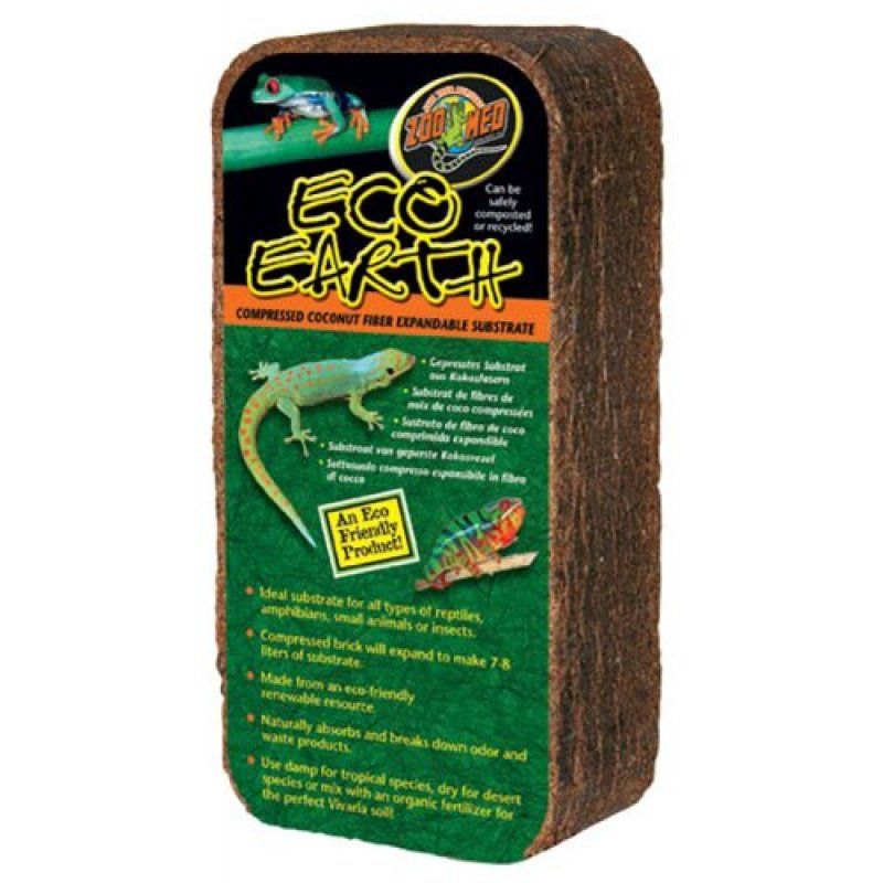 Zoo Med Eco Earth Coconut Fiber Substrate - 1 Brick Expandable Reptile Bedding