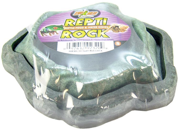 Zoo Med Repti Rock Combo Food and Water Dish - Small Reptile Bowl Set