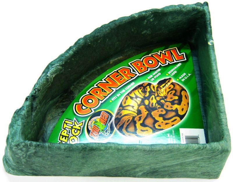 Zoo Med Repti Rock Corner Bowl X-Large - Reptile Food and Water Dish 14"