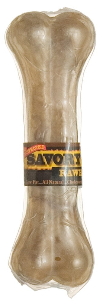 Savory Prime Pressed Rawhide Bone Dog Treat, Natural, 6.5 Inch (Single or Bulk)