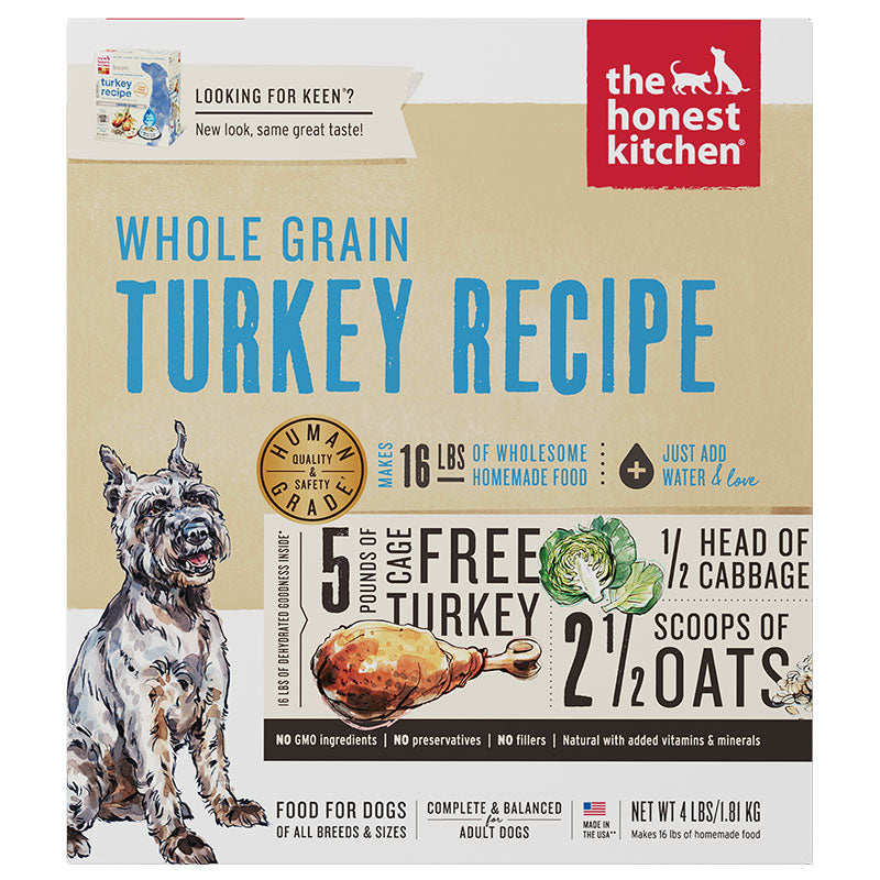The Honest Kitchen Dehydrated Whole Grain Turkey Dog Food, 4 lb Box