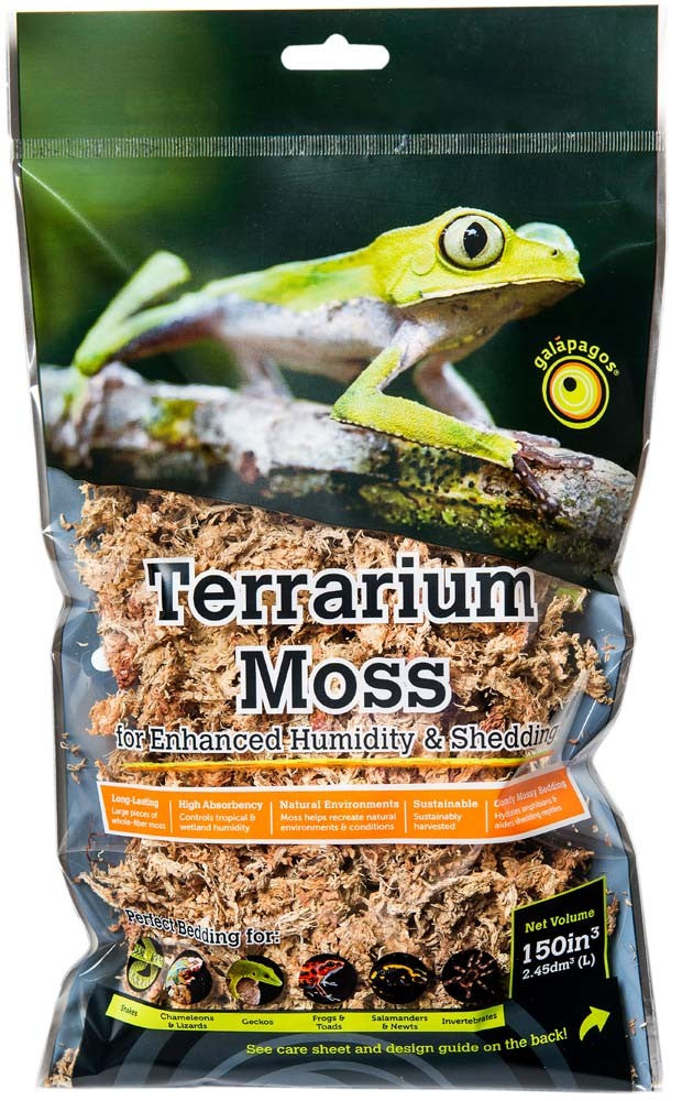 Galapagos 5-Star Terrarium Sphagnum Moss Substrate - Golden Moss for Reptiles & Amphibians (150 cu in / 2.6 qt)