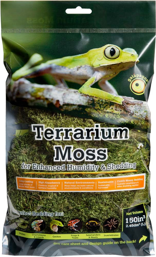 Galapagos Pillow Moss - Tropical & Forest Terrarium Moss, Fresh Green, 2.6 qt