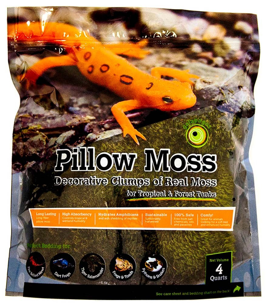 Galapagos Pillow Moss - 4 qt Natural Terrarium Moss for Tropical & Forest Tanks