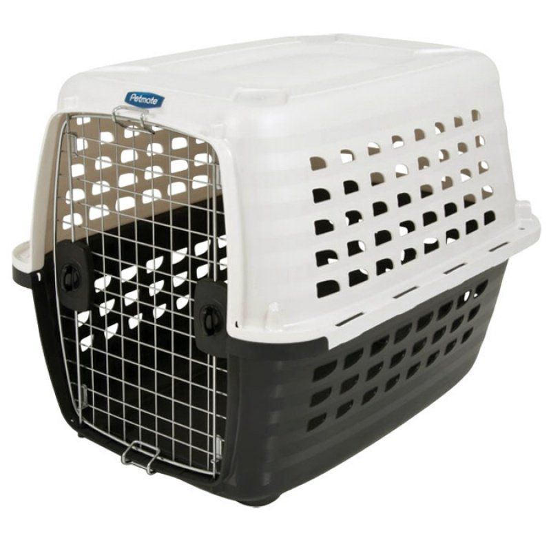 Petmate Compass Kennel, 28in, 20-30lbs, Pearl White/Black