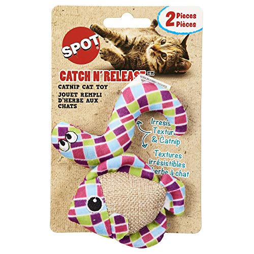 Ethical Pet SPOT Catch N' Release Cat Toy with Catnip - Assorted Colors - 2 Pack