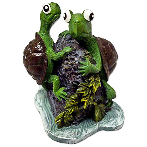 Blue Ribbon Aqua Critter's Turtle Twins Aquarium Ornament, 2x2x2.25"
