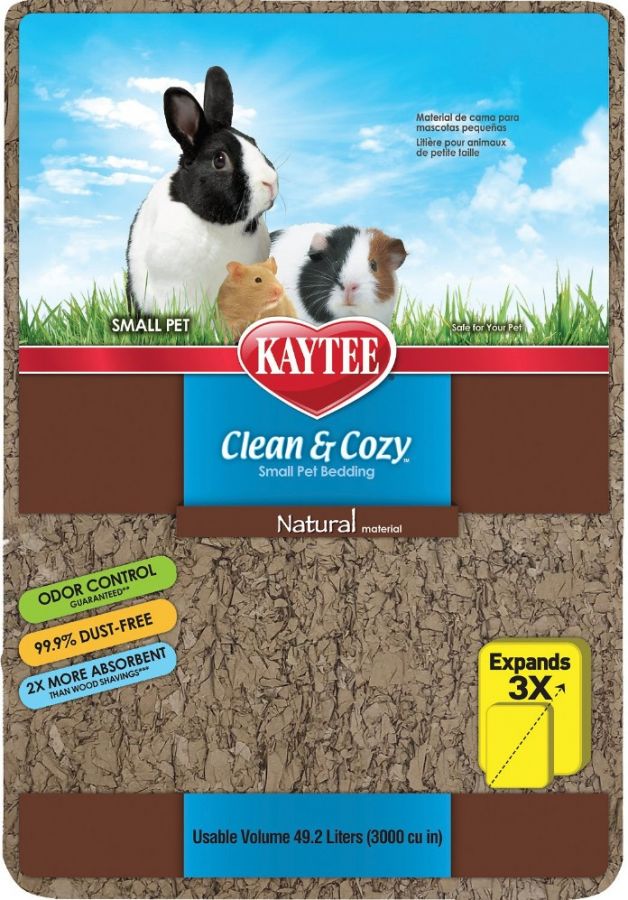 Kaytee Clean & Cozy Natural Small Animal Bedding - Paper, Unscented, 49.2 Liters
