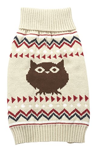 ETH Owl Sweater - Cream - X-Small Dog Sweater - Fashion Pet Apparel
