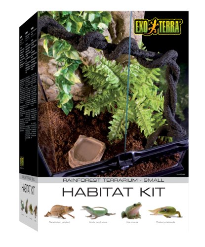 Exo Terra Rainforest Habitat Kit - Small - PT2660 - Terrarium Starter Kit - 12" x 12" x 12"