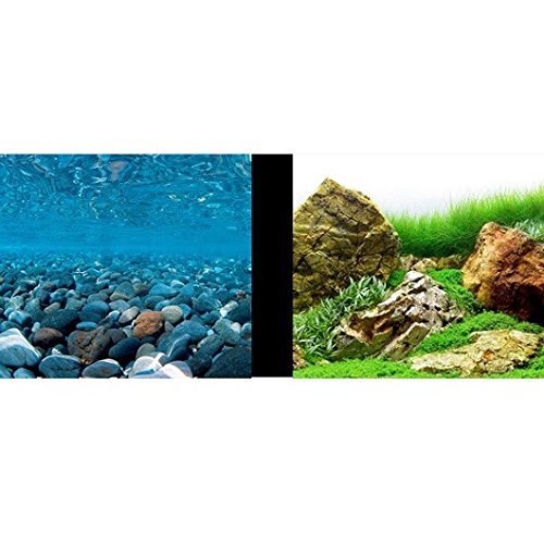 Marina 12-inch Aquarium Background - River Garden/Japanese Garden, 25ft Roll