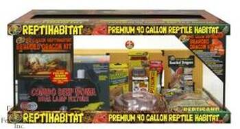 Exo Terra Adult Bearded Dragon Starter Kit - 40 Gallon Reptile Terrarium Kit PT3898