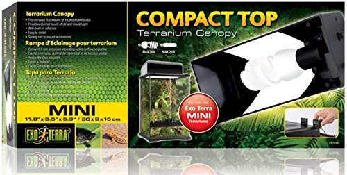 Exo Terra Compact Top Mini - Terrarium Canopy - PT2225 - 11.8" x 3.5" x 5.9" - Reptile Lighting