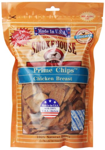 Smokehouse Prime Chips Chicken Dog Treats 16 oz - USA Made, Natural