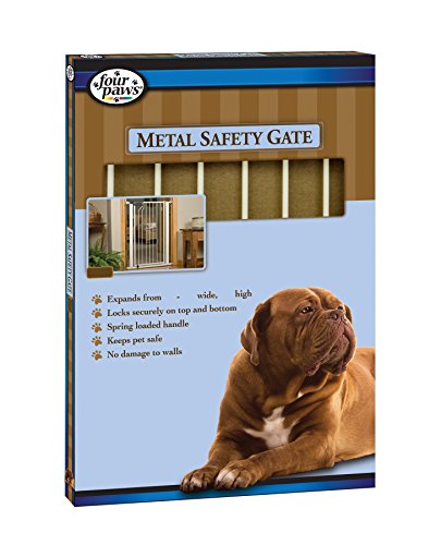 Four Paws Metal Walk-Thru Pet Gate - 36" Height, Adjustable Width 35-39" - Pressure Mounted Safety Gate