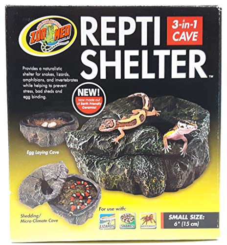 Zoo Med Repti-Shelter 3-in-1 Cave Small - Reptile Hide for Snakes, Lizards, and Amphibians
