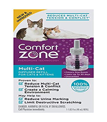 Comfort Zone Multi-Cat Calming Diffuser Refill for Cats & Kittens, Reduce Tension & Conflict