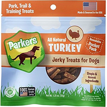 Presidio Natural Pet Company Parkers Turkey Jerky Dog Treats, 1.25 oz
