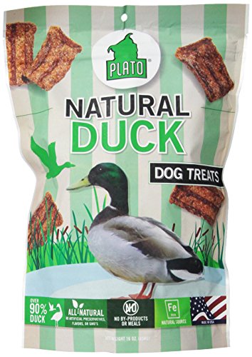Plato Real Strips Duck Recipe Dog Treats - 16 oz - All Natural Duck Strips