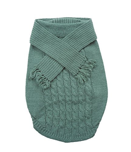Dog Scarf Sweater Sage Large Pet Wearable