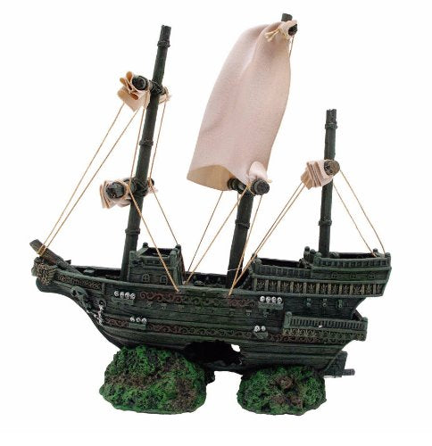 Marina Sunken Ship Betta Aquarium Decor - 19th Century Shipwreck Ornament