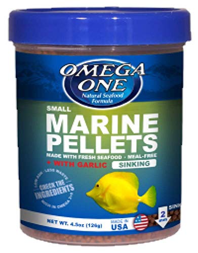Omega One Garlic Marine Pellets Small, 4.5 oz - Sinking Saltwater Fish Food
