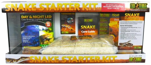 Exo Terra Snake Starter Kit - 20 Gallon Long - Complete Habitat Kit for Reptiles