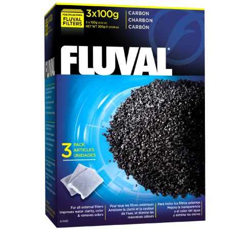 Fluval Carbon Filter Media, 3 x 100g (3.5 oz) Premium Bituminous Carbon, A1440